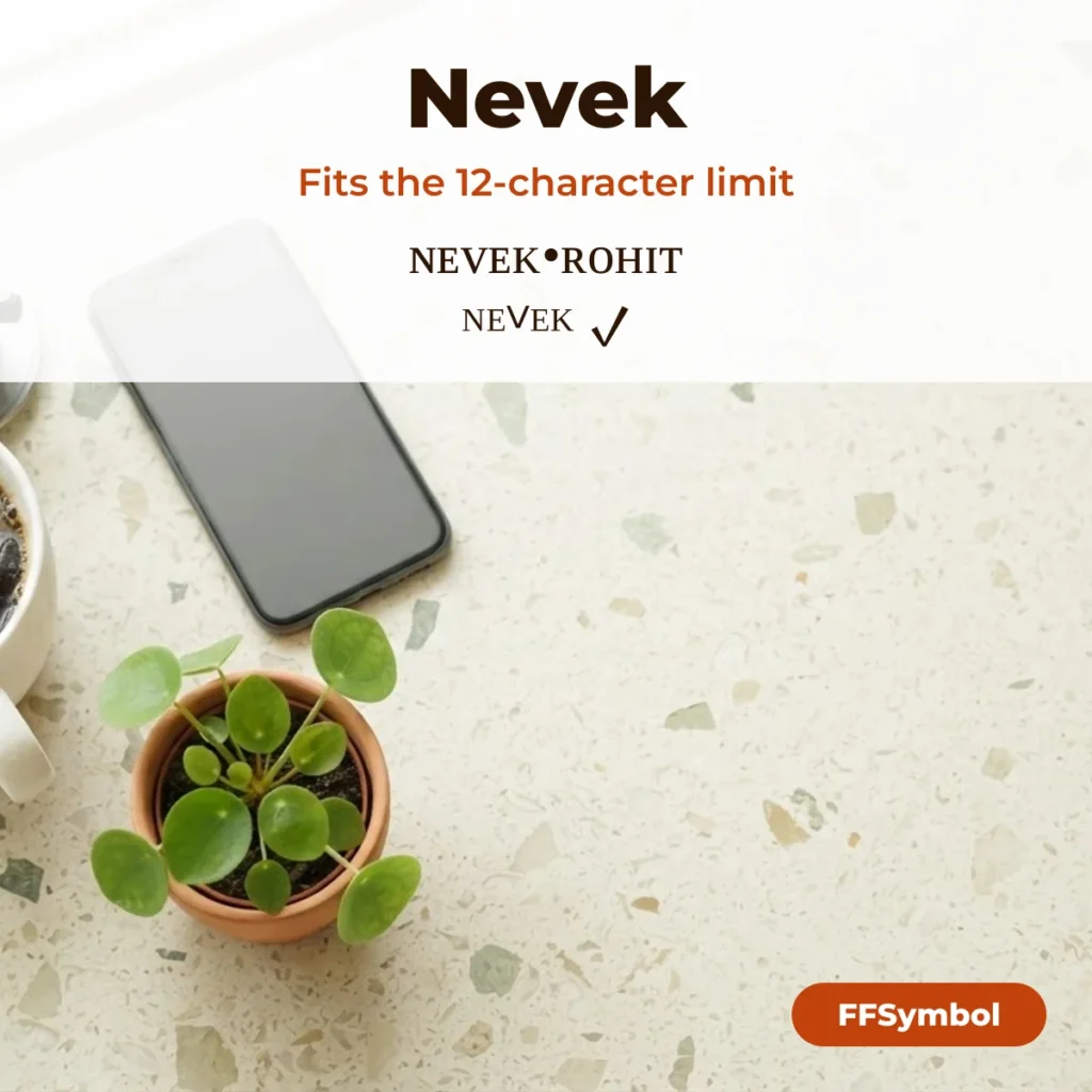 Nevek Free Fire Name Style — Copy Nevek Names: names that fit the 12-character Free Fire limit
