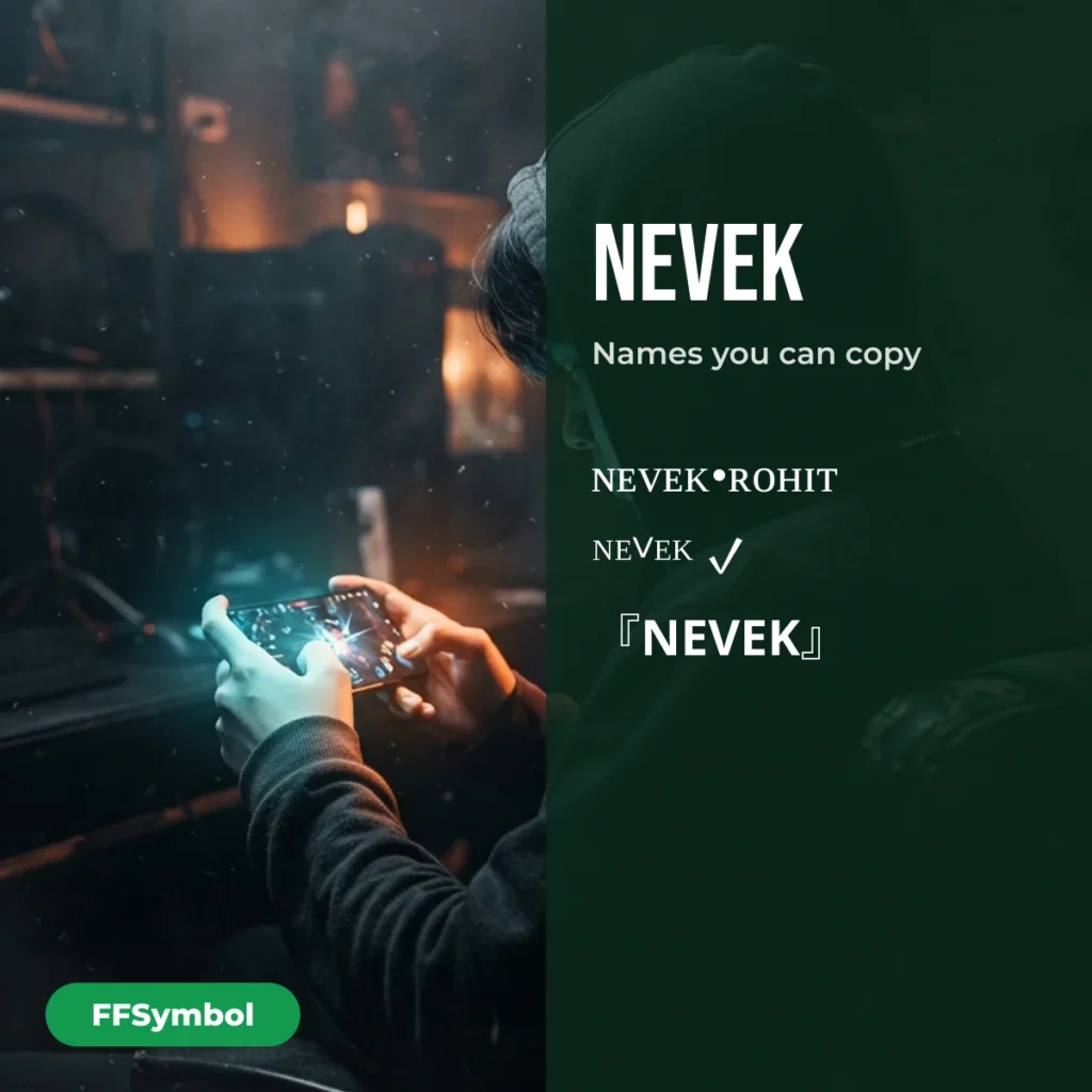 Nevek Free Fire Name Style — Copy Nevek Names — examples of names to copy