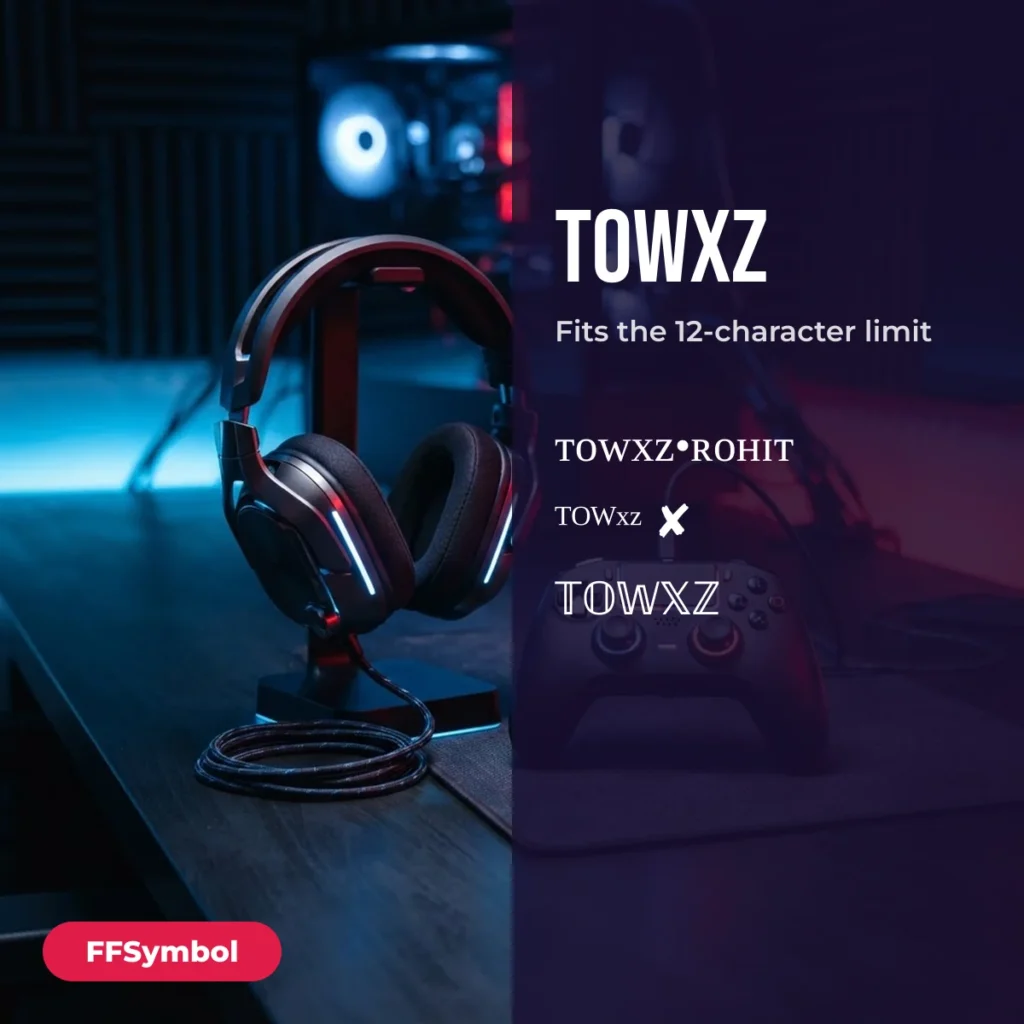 Towxz FF Name Style — Copy Towxz Names: names that fit the 12-character Free Fire limit