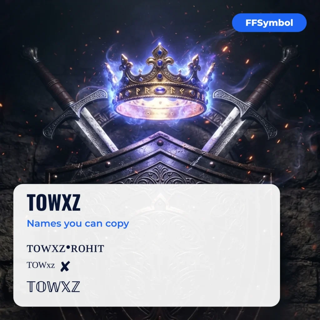 Towxz FF Name Style — Copy Towxz Names — examples of names to copy